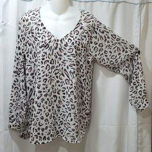Cabi Glamour Cheetah Animal print Blouse S
